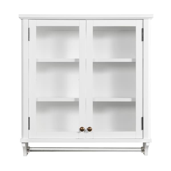 Alaterre Furniture Dorset Bath 27"W x 29"H Wall Mounted Cabinet with Mirror and Towel Rod ANVA79WH - main